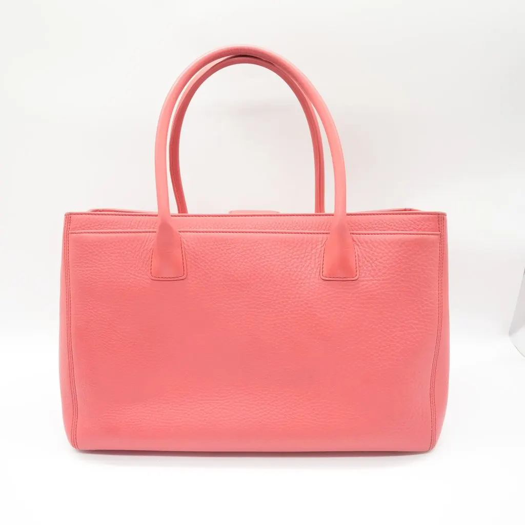 Chanel Executive Cerf Tote Pink Pink Leather Good - Back View
