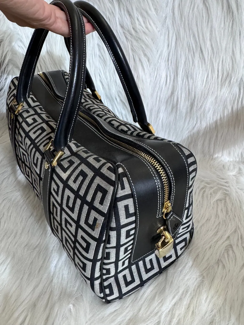 Givenchy 4G Monogram Boston bag Black & Gray Black Leather Good - Inside View