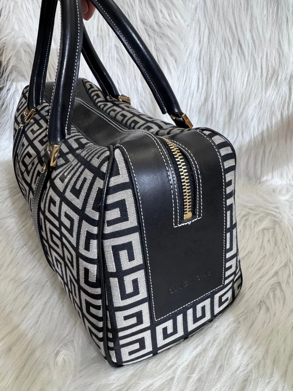 Givenchy 4G Monogram Boston bag Black & Gray Black Leather Good - Model View
