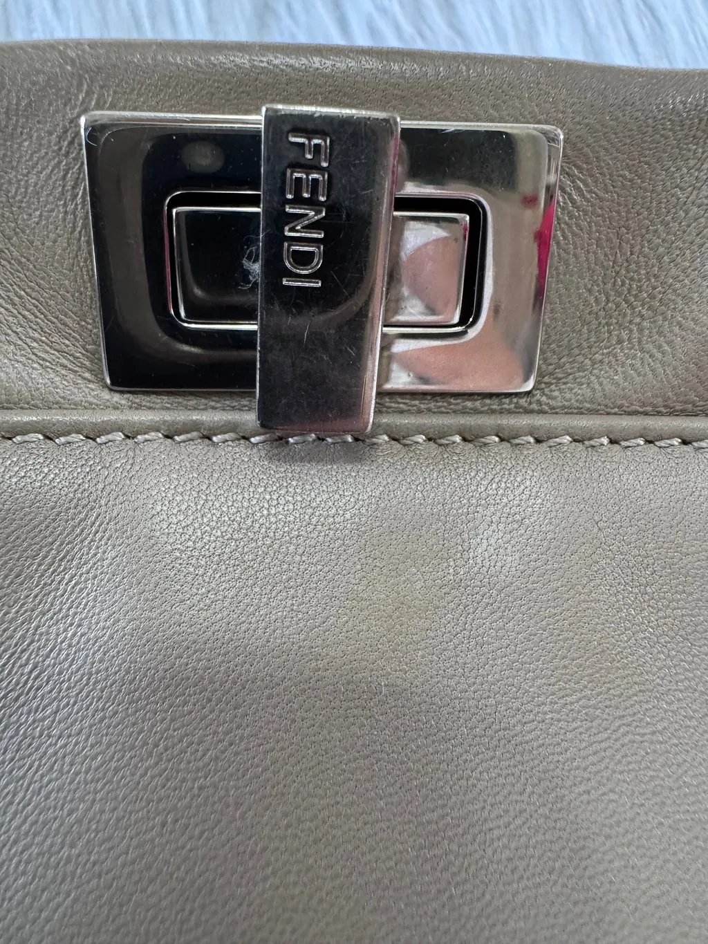 Fendi Peekaboo Mini Taupe Beige Beige Leather Good - Box View