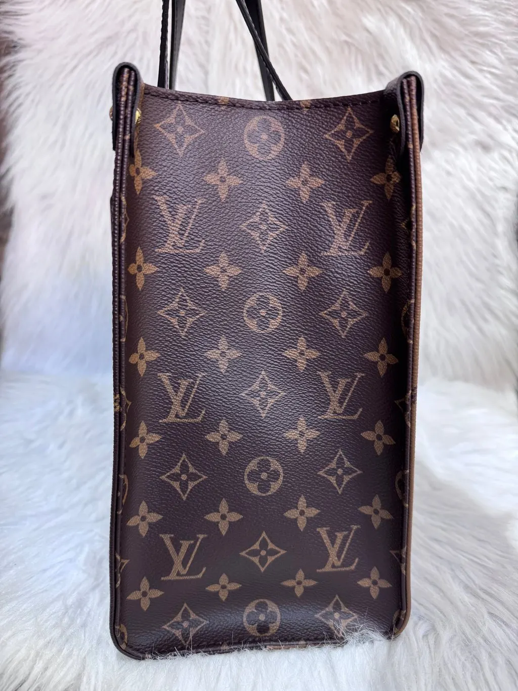 Louis Vuitton Monogram Reverse On the Go MM Gold Canvas Good - Model View