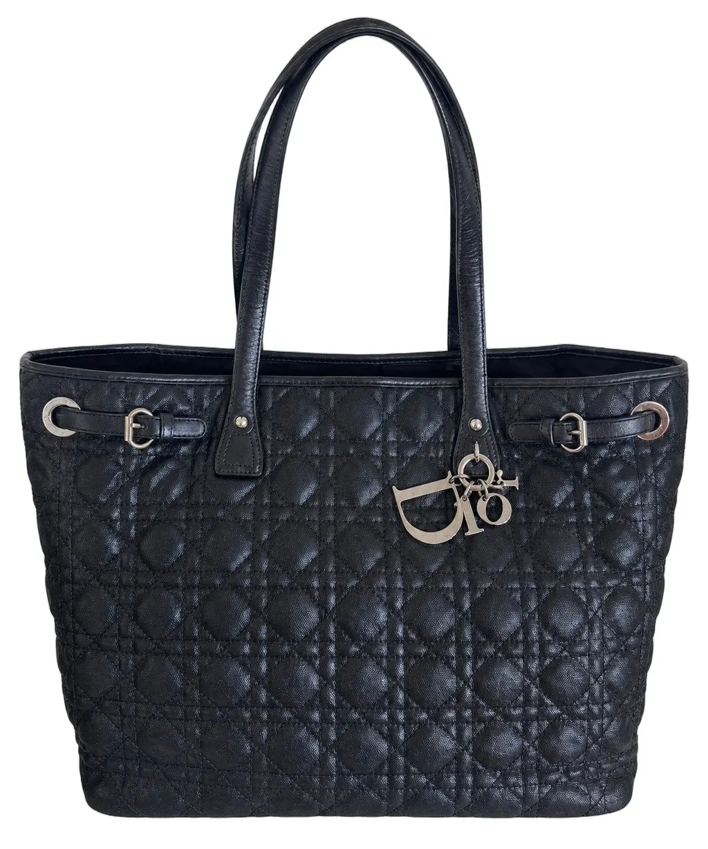 Dior Christian Dior Panarea Medium Black Cannage  Tote