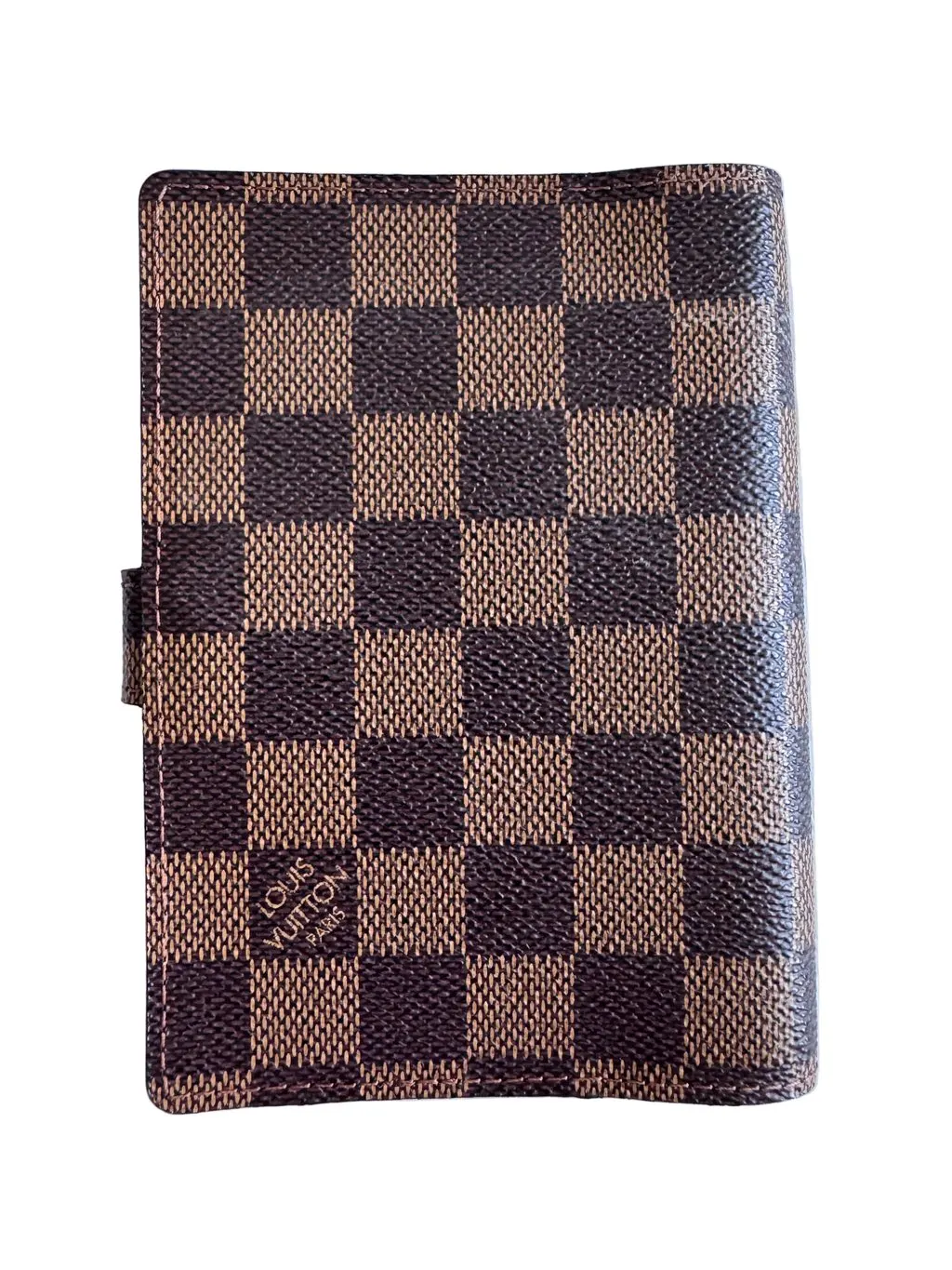 Louis Vuitton Damier Ebene Ring Agenda PM Black Canvas Good - Back View