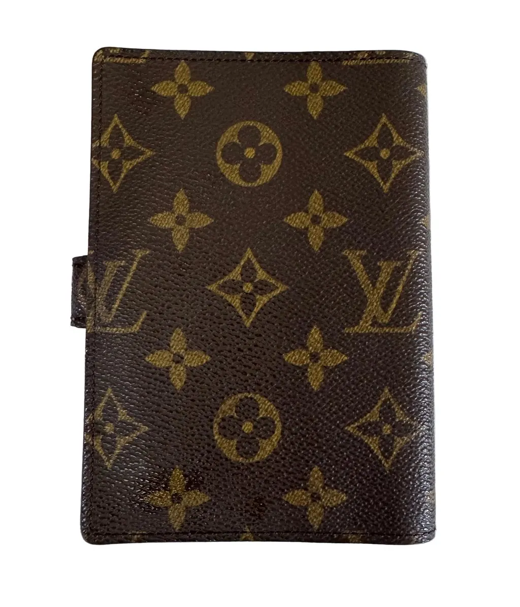 Louis Vuitton Monogram Canvas Ring Agenda PM Black Canvas Good - Back View