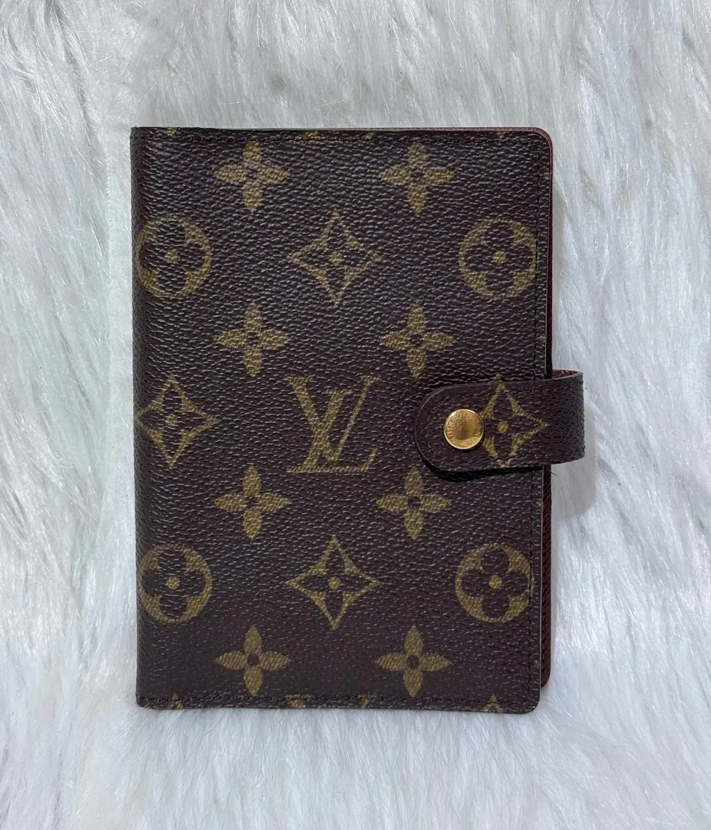 Louis Vuitton Monogram Canvas Ring Agenda PM Black Canvas Good - Inside View