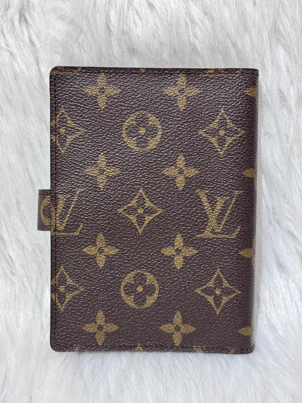Louis Vuitton Monogram Canvas Ring Agenda PM Black Canvas Good - Model View
