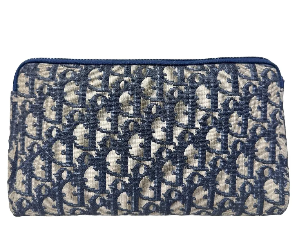Dior Christian Dior Trotter Oblique Clutch Navy Canvas Good - Inside View