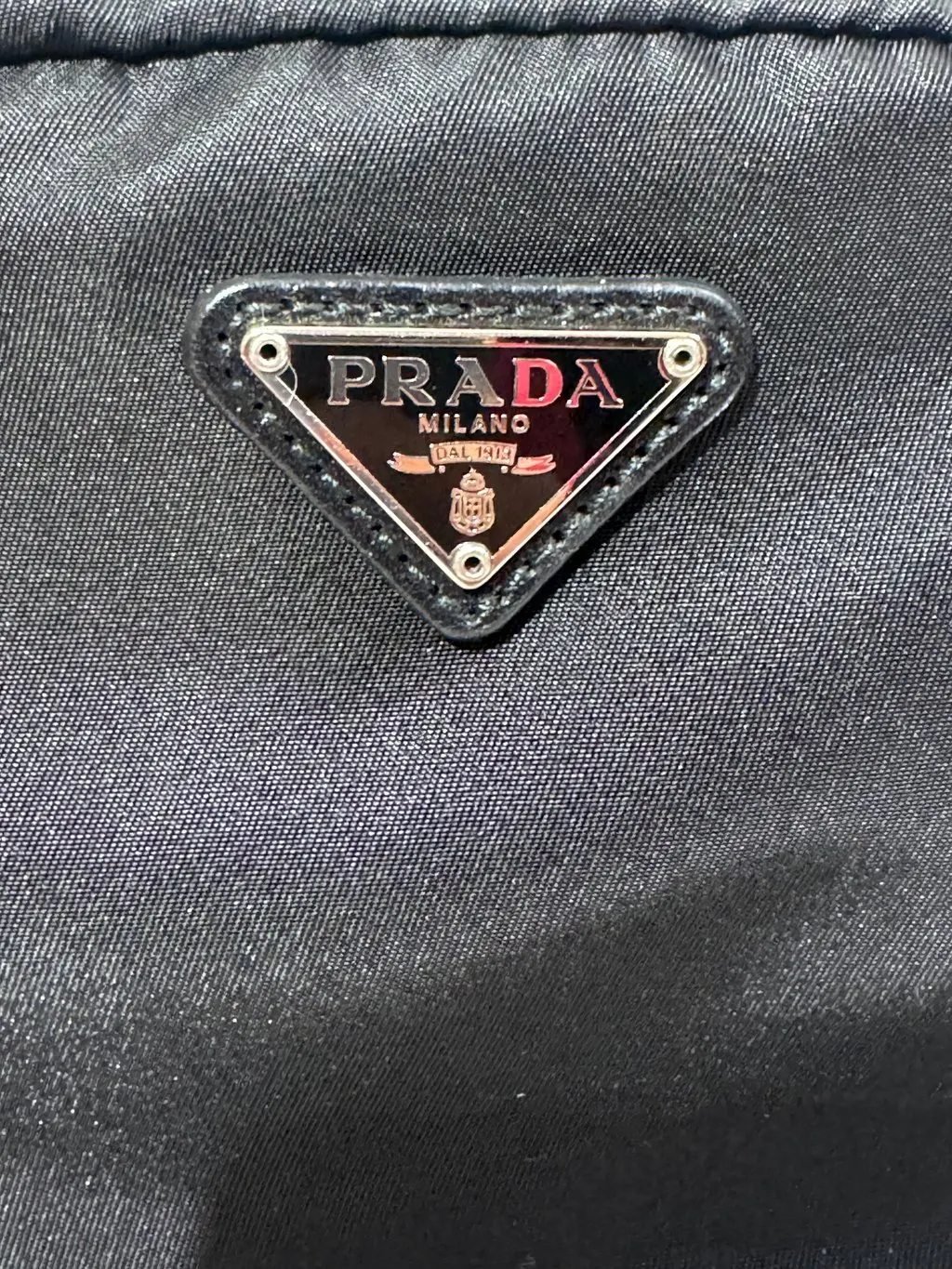 Prada Nylon Zipper Black Pouch Small Black Polyamide Good - Inside View