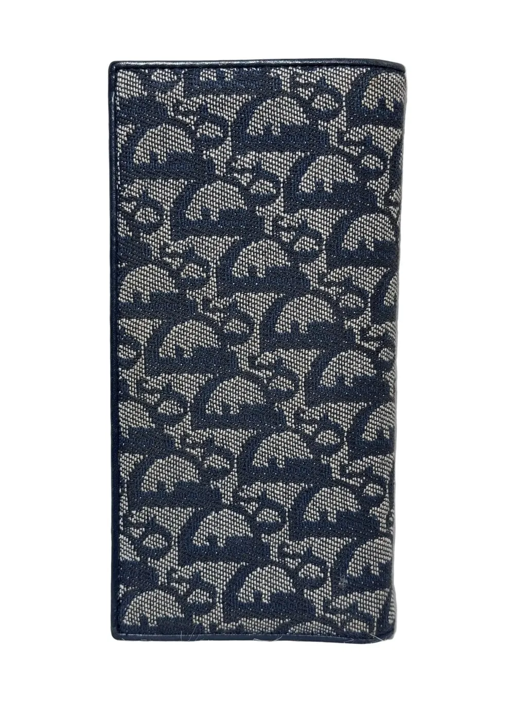 Dior Christian Dior Trotter Oblique Bifold Long Wallet Navy Canvas Good - Back View