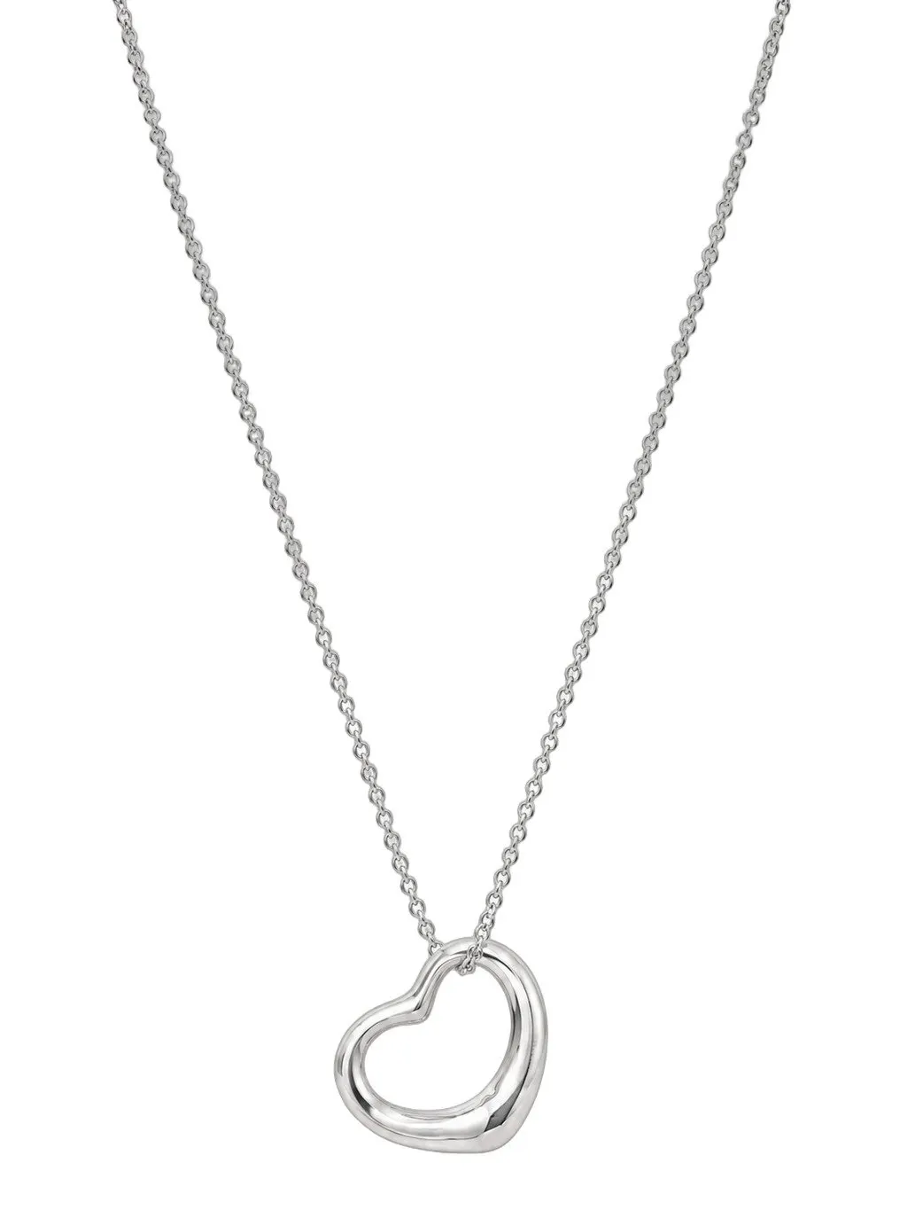 Tiffany & Co Open Heart Necklace Elsa Peretti Silver