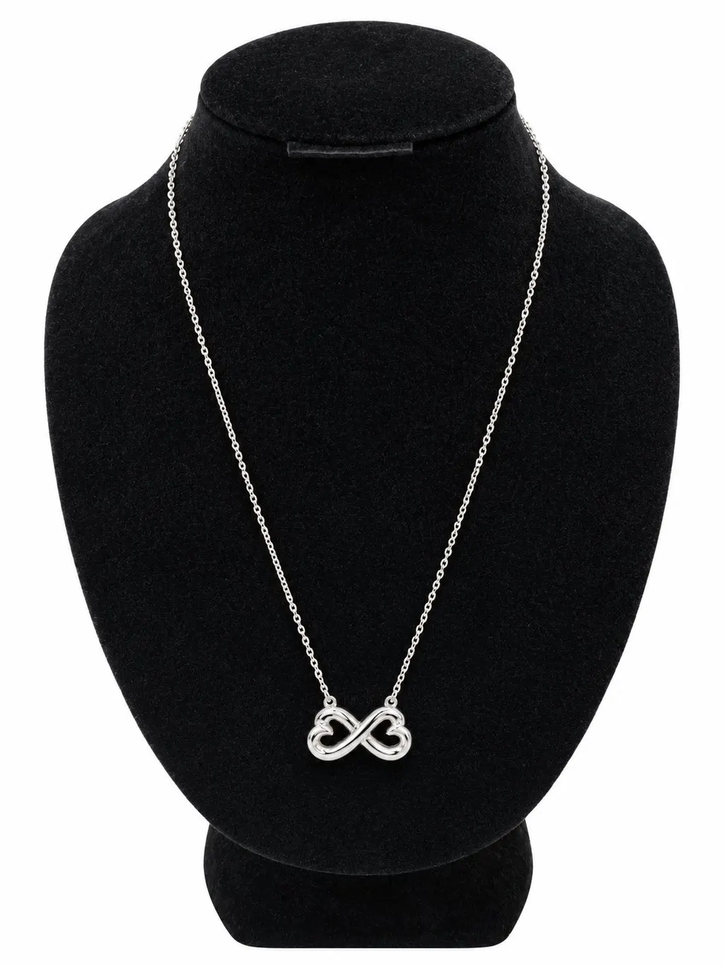 Tiffany & Co Double Heart Infinity Necklace Paloma Picasso Silver Silver Lace Good - Back View