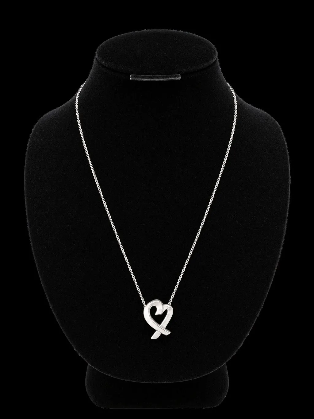 Tiffany & Co Loving Heart Necklace Paloma Picasso Silver Silver Lace Good - Back View