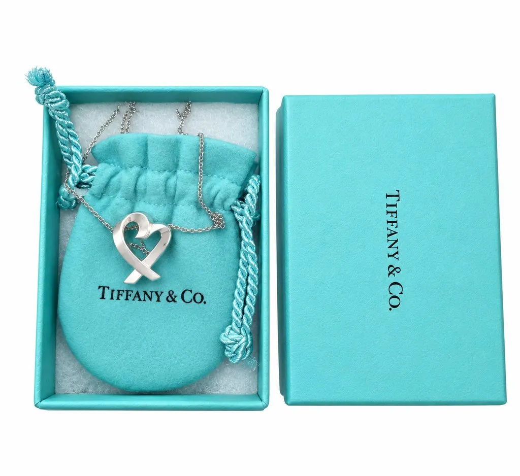 Tiffany & Co Loving Heart Necklace Paloma Picasso Silver Silver Lace Good - Inside View