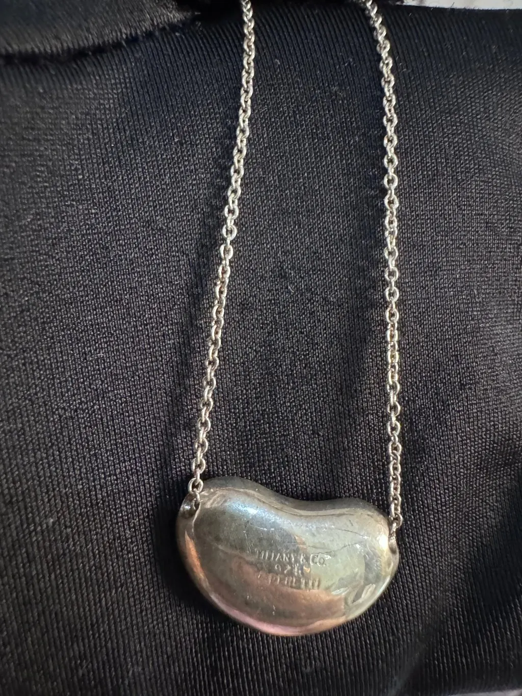 Tiffany & Co Bean Necklace Elsa Peretti Silver Silver Lace Good - Inside View