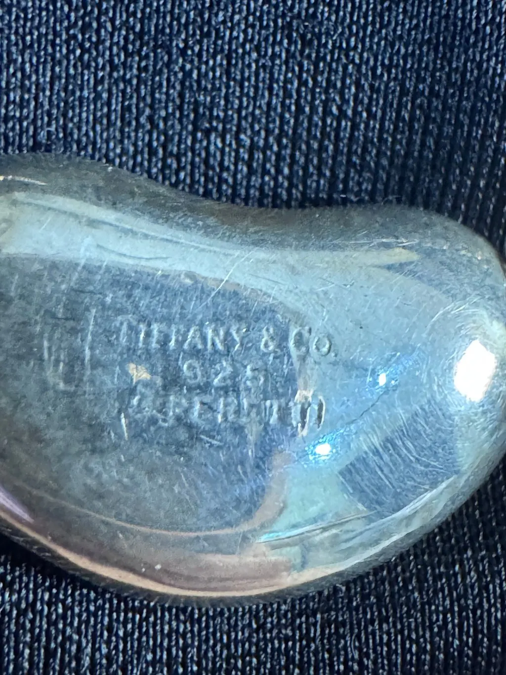 Tiffany & Co Bean Necklace Elsa Peretti Silver Silver Lace Good - Box View