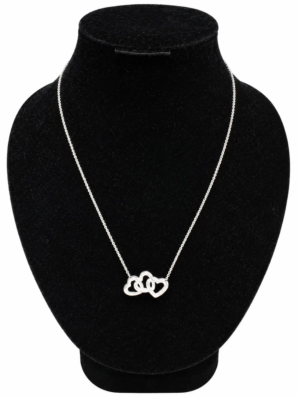 Tiffany & Co Triple Heart Necklace Silver Silver Lace Good - Back View