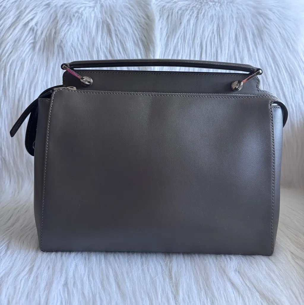 Fendi Whipstitch Dotcom two way bag-dark gray Grey Lace Good - Inside View