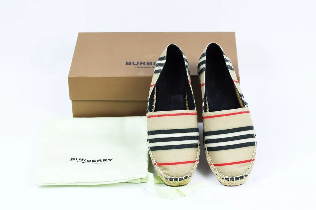 Burberry Alf Alport Espadrilles Beige size 36.5 Beige Canvas Never worn - Back View