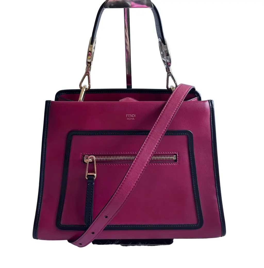 Fendi Runaway Small Two-way bag Gold Leather Never worn - Front View