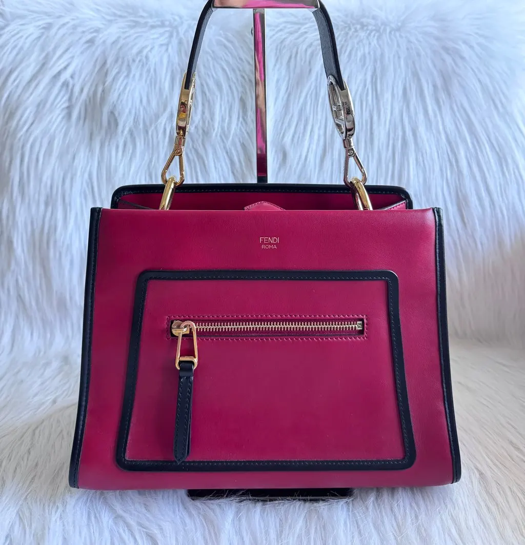 Fendi Runaway Small Two-way bag Gold Leather Never worn - Back View
