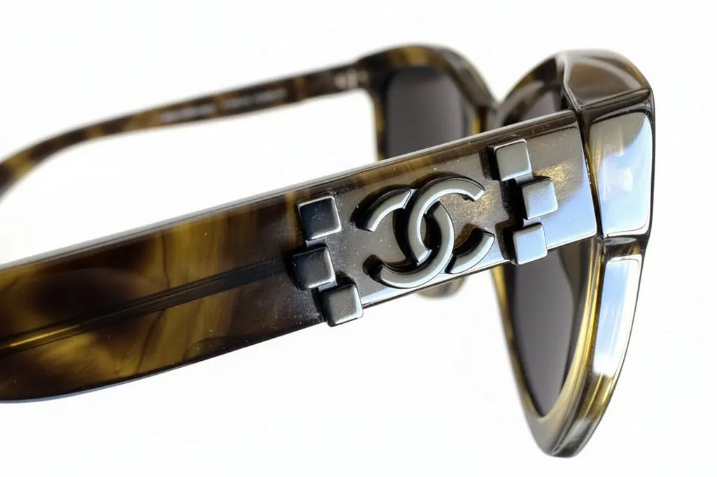 Chanel Square sunglasses Brown Good - Model View