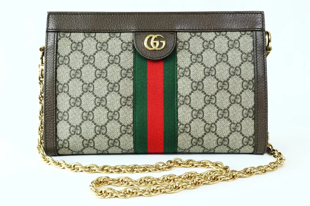 Gucci Ophidia Small Shoulder bag Brown Canvas Good - Front View