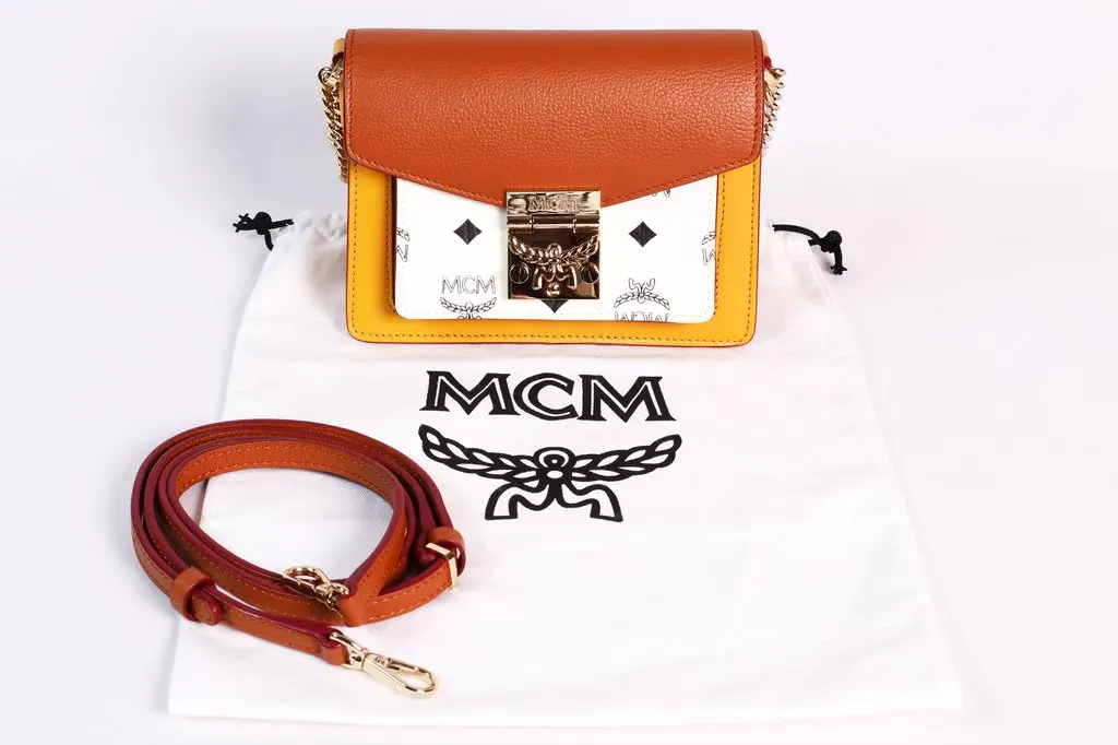 MCM Patricia Mini Two way bag-tricolor Gold Leather Good - Back View