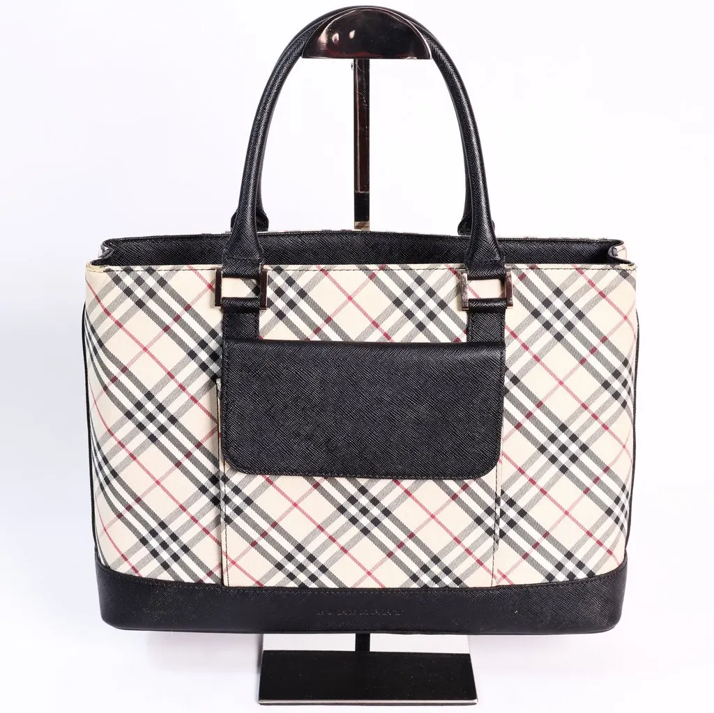 Burberry Nova Check Canvas Tote bag Silver Canvas Good - Inside View