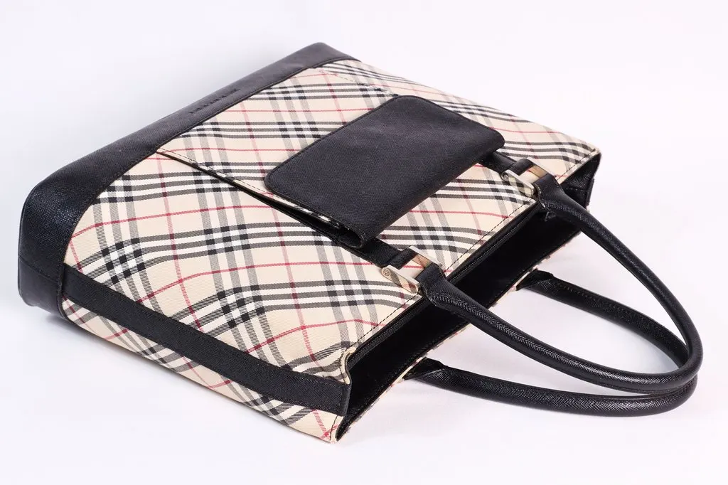 Burberry Nova Check Canvas Tote bag Silver Canvas Good - Box View