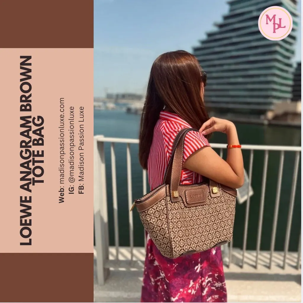 Loewe Anagram Tote Bag Brown Brown Canvas Good - Box View