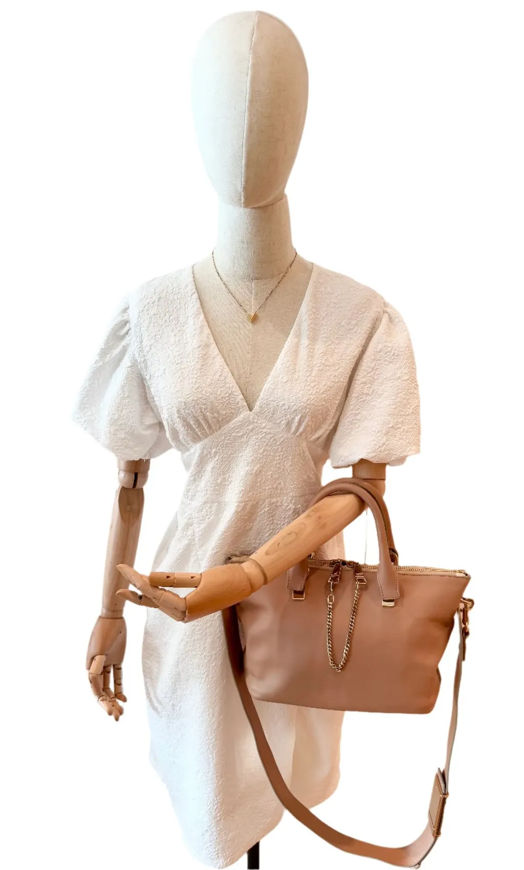 Chloé Two way Beige Salmon bag Beige Leather Good - Model View