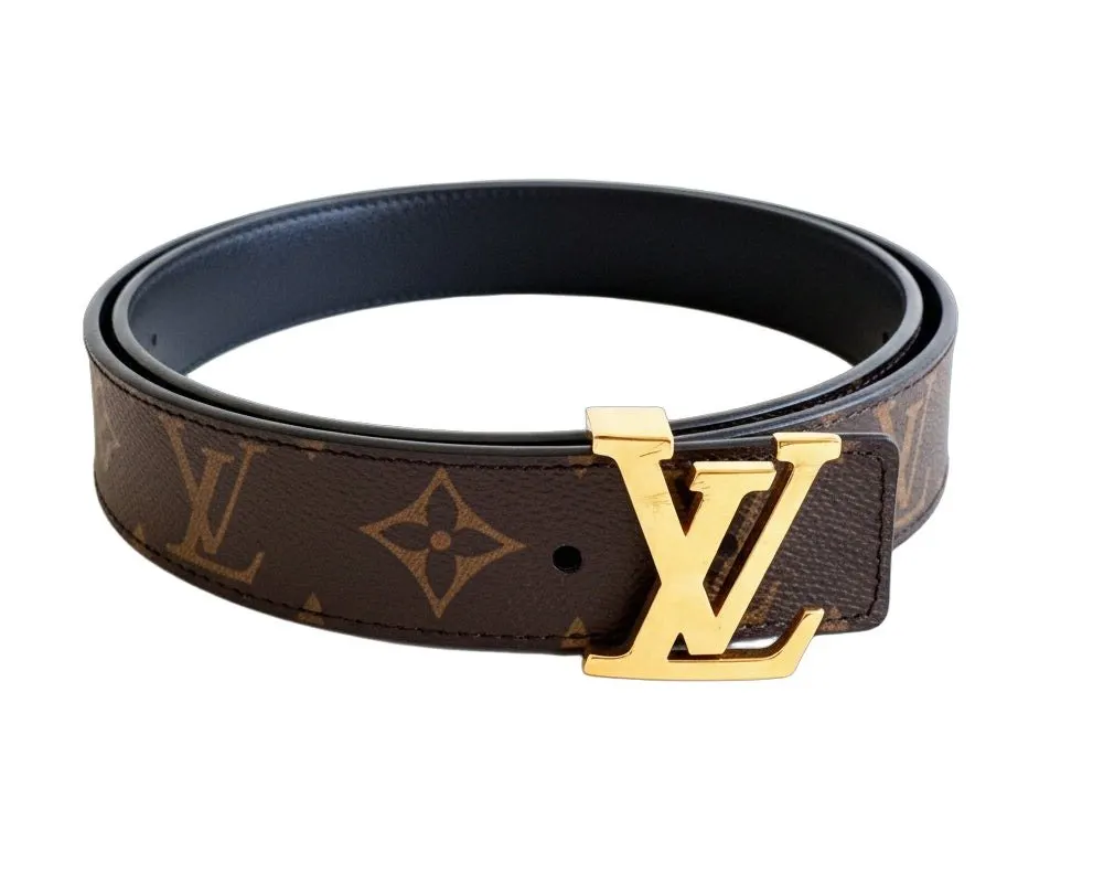 Louis Vuitton Monogram 30MM Reversible Belt Black Leather Very good - Front View