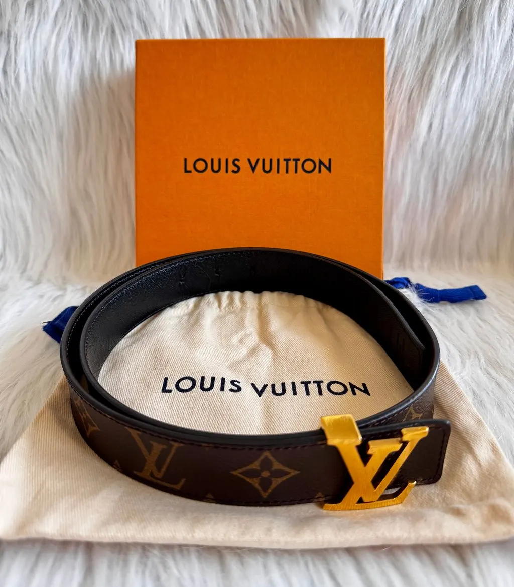 Louis Vuitton Monogram 30MM Reversible Belt Black Leather Very good - Back View