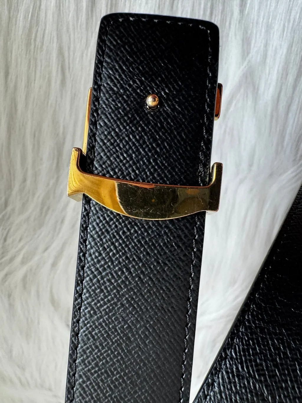 Louis Vuitton Monogram 30MM Reversible Belt Black Leather Very good - Box View