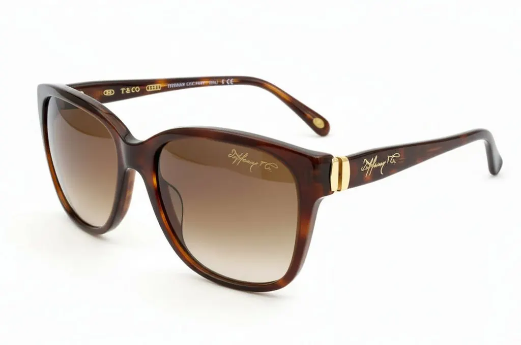 Tiffany & Co Brown Sunglasses Brown Good - Back View