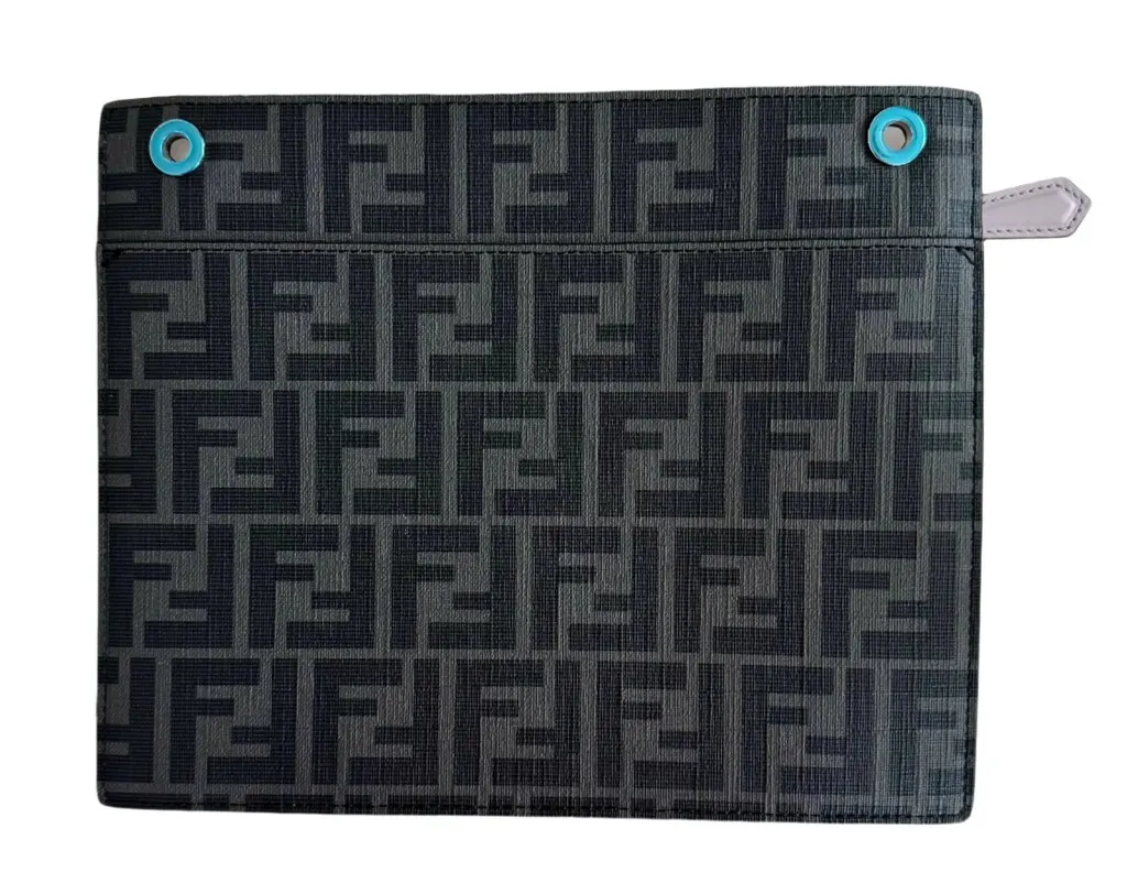Fendi Roma Flat Pouch Monogram Purple Purple Leather Never worn - Back View