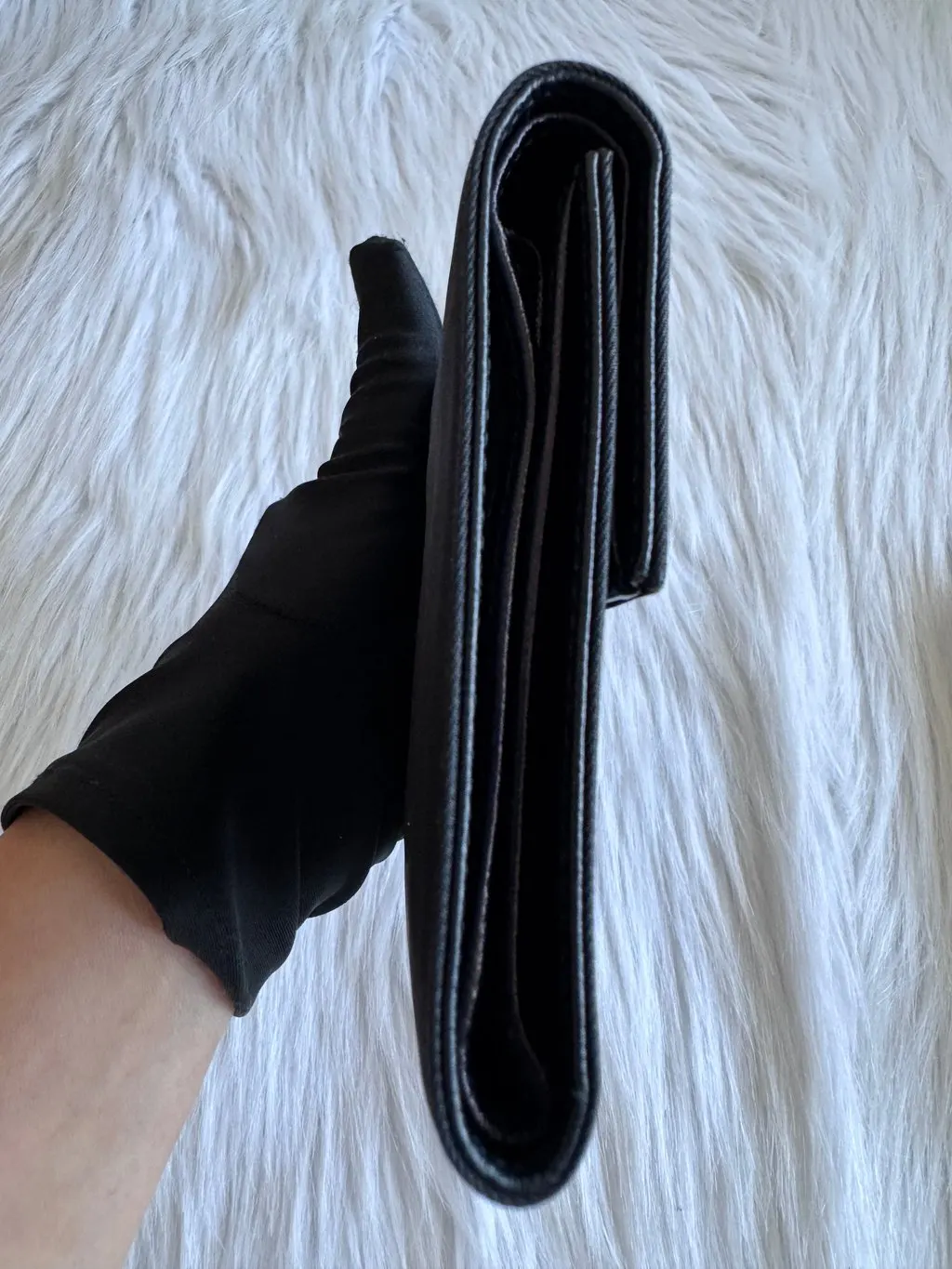 Prada Nylon Small Trifold Wallet Black Black Polyamide Good - Box View