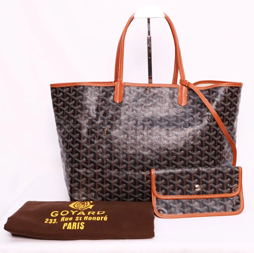 Goyard Saint Louis PM Tote Bag -Black & Tan Black Canvas Good - Inside View