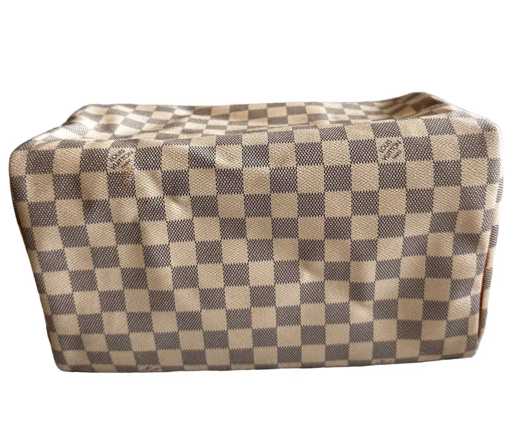 Louis Vuitton Damier Azur Speedy 30 Gold Leather Good - Box View
