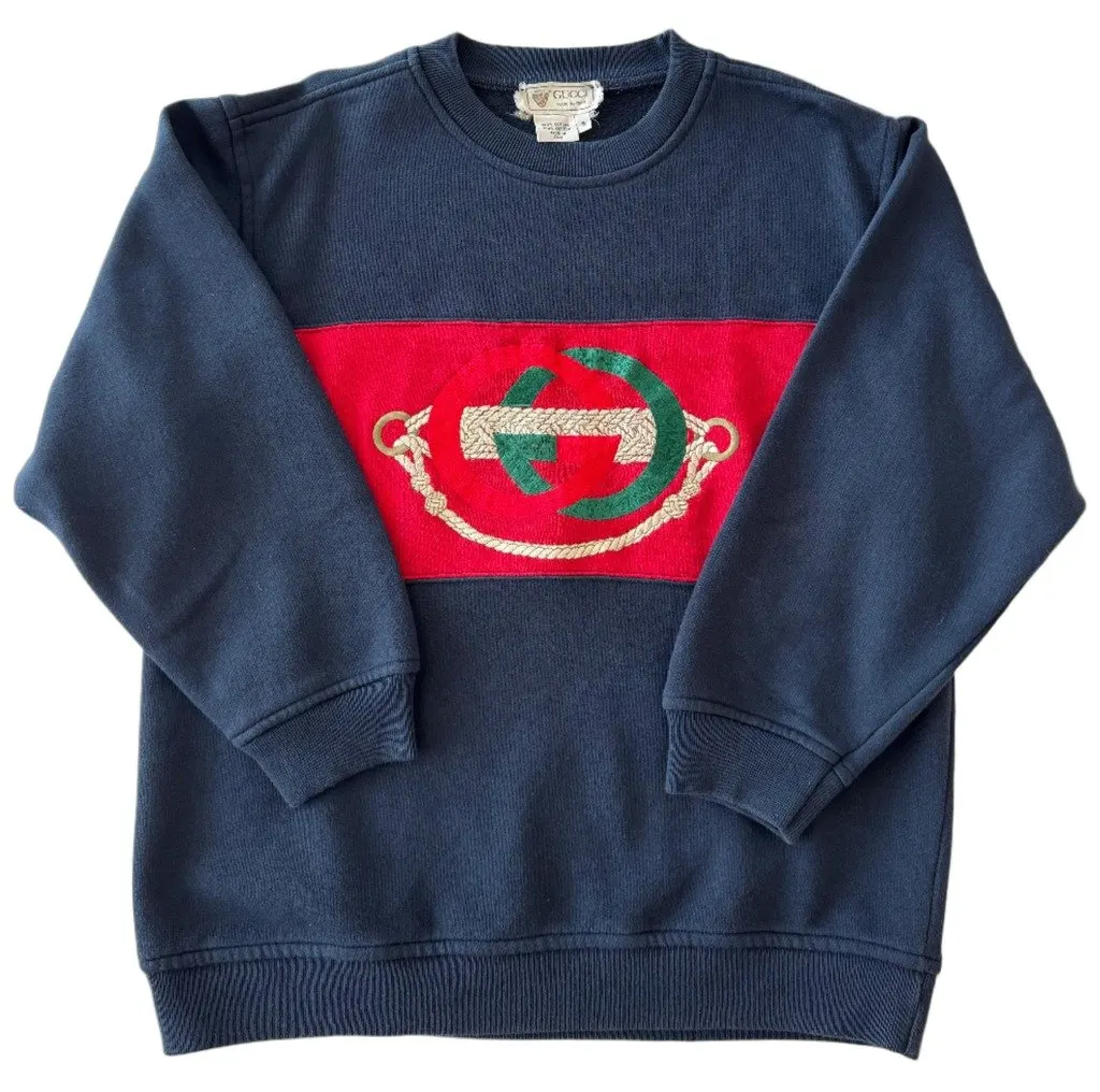 Gucci Blue Sweatshirt Blue Cotton Good - Front View