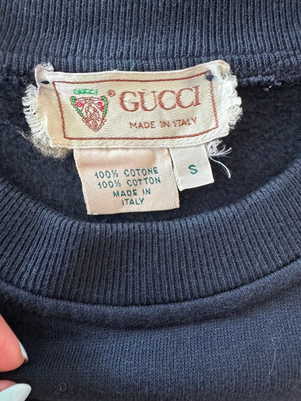Gucci Blue Sweatshirt Blue Cotton Good - Model View
