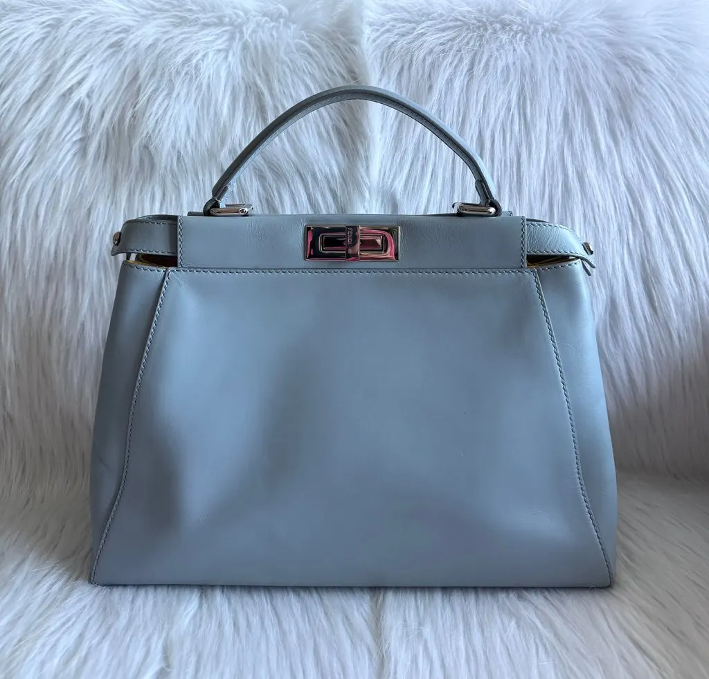 Fendi Medium Peekaboo Light Blue Blue Leather Very good - Inside View