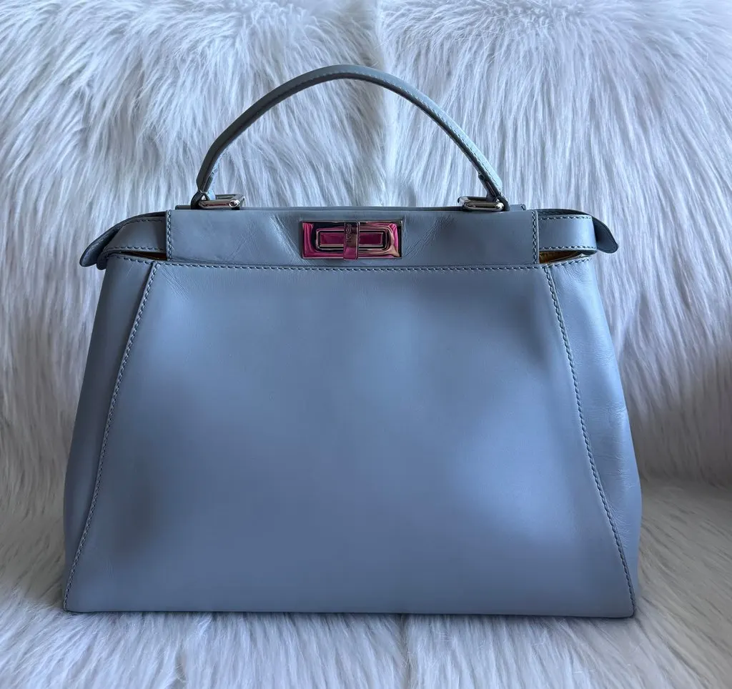 Fendi Medium Peekaboo Light Blue Blue Leather Very good - Model View