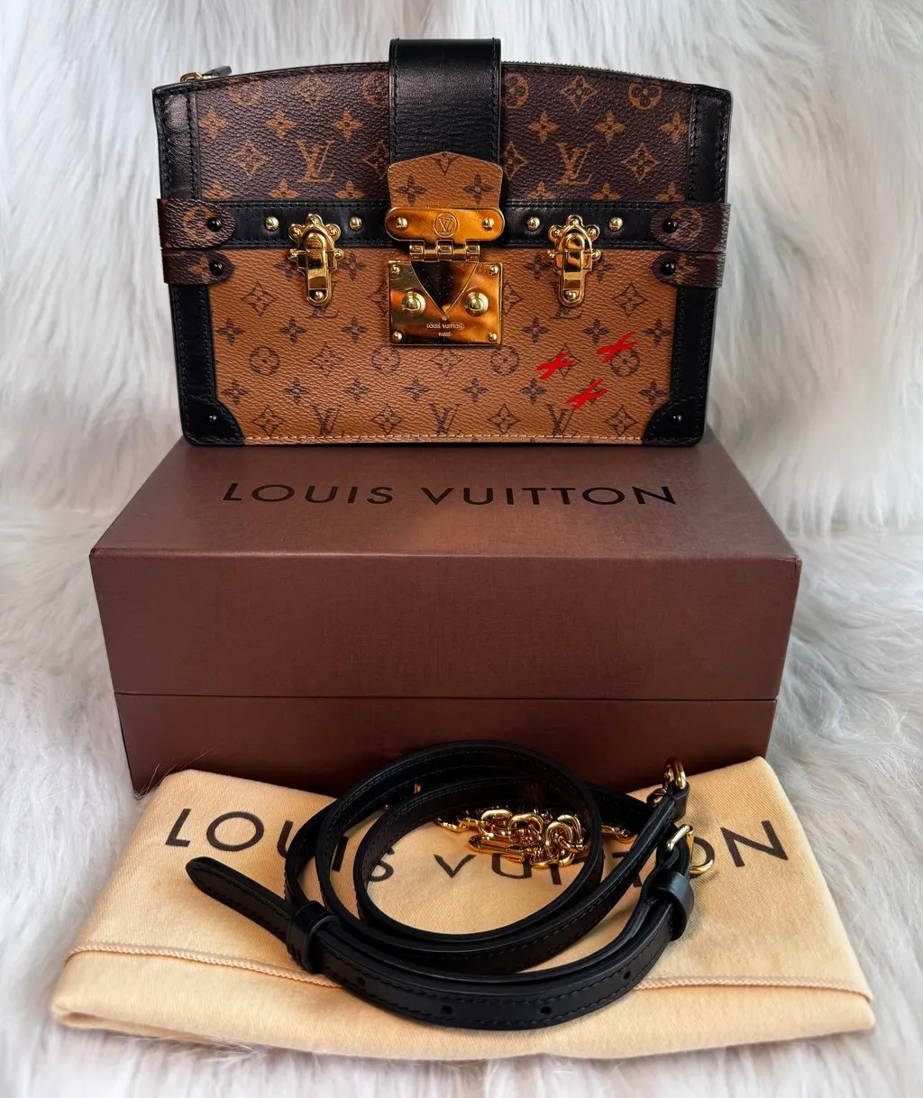 Louis Vuitton Monogram Reverse Trunk Clutch Beige Canvas Very good - Back View