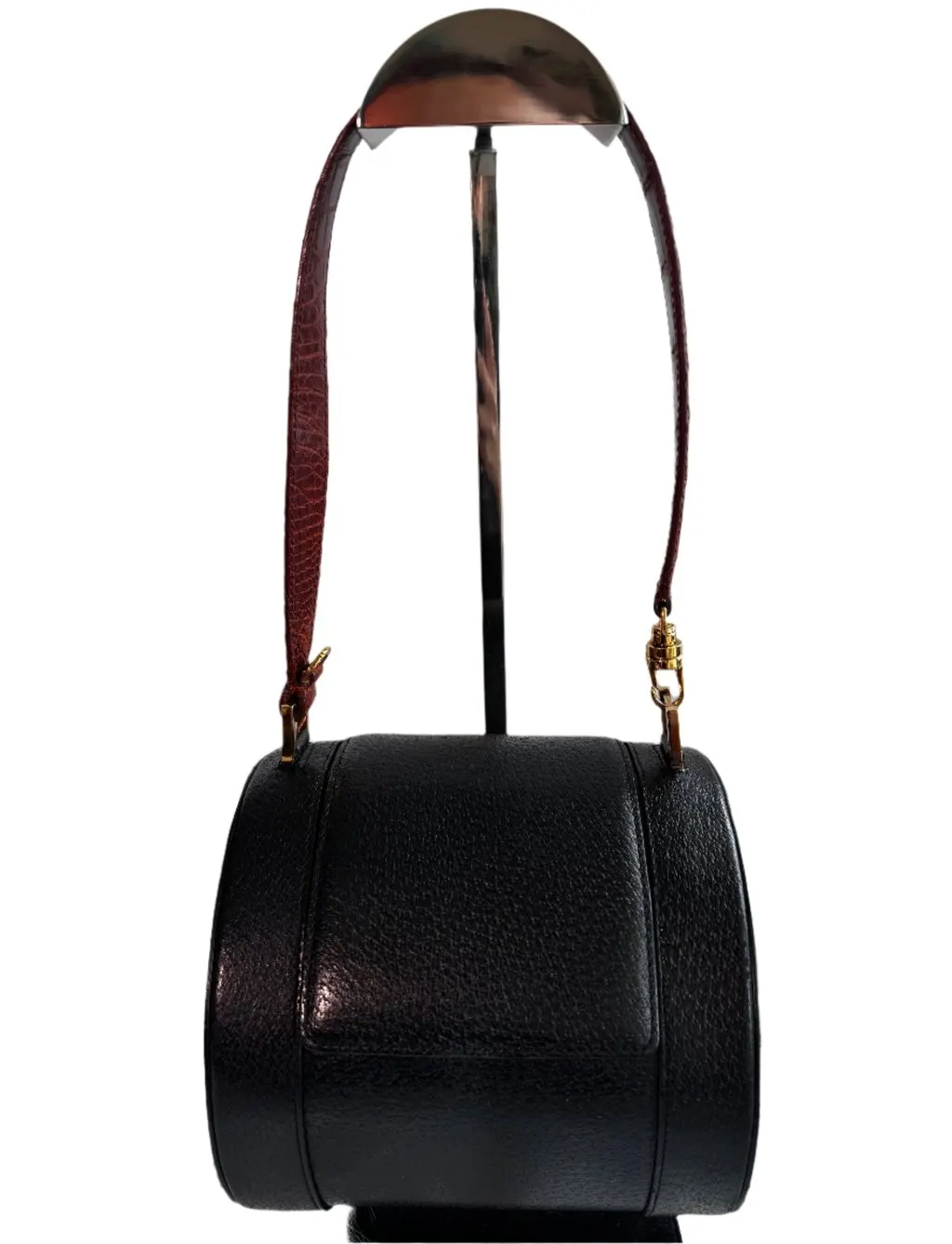 Bvlgari Black Leather B.Zero1 Cylinder Bag Black Leather Good - Back View
