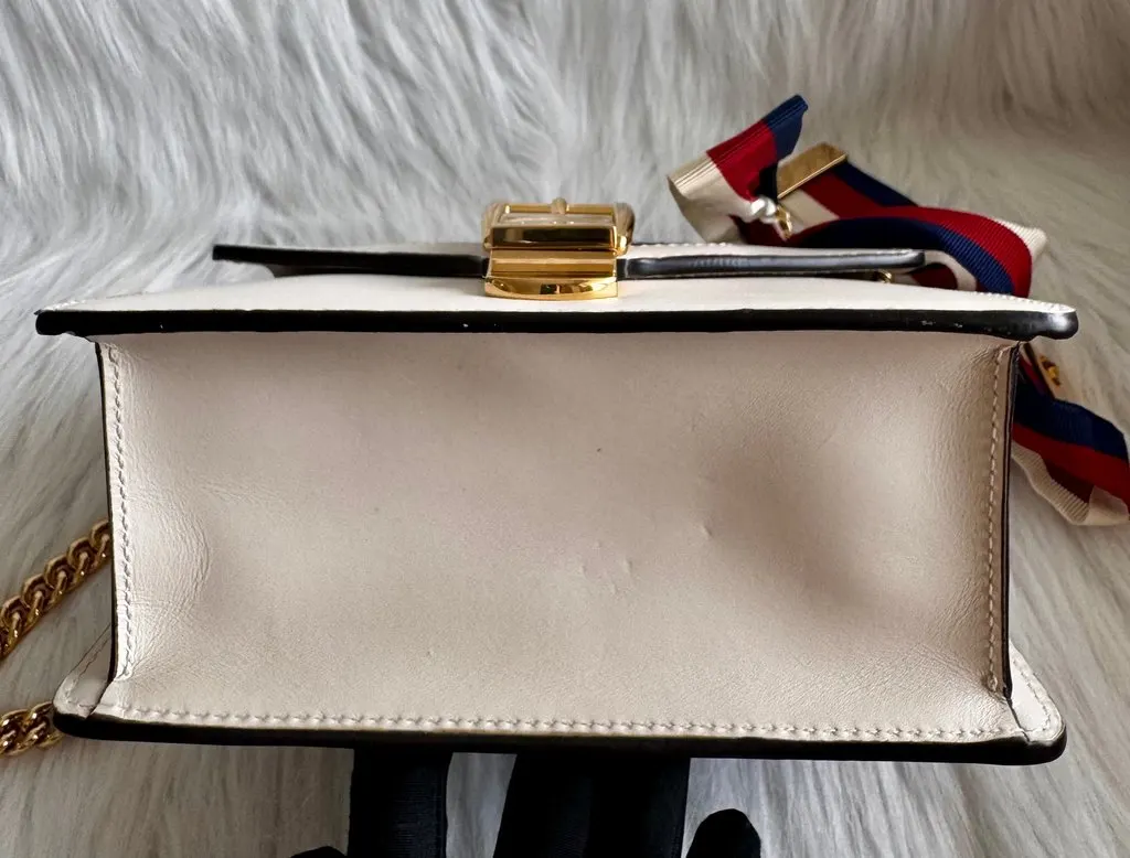Gucci Sylvie White Mini Chain Bag White Leather Very good - Box View