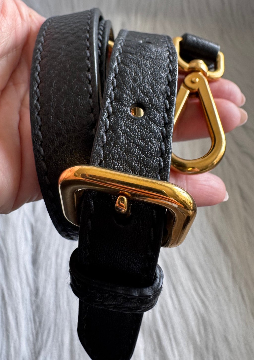 Prada Vitello Daino Black two way bag | Libas Collective