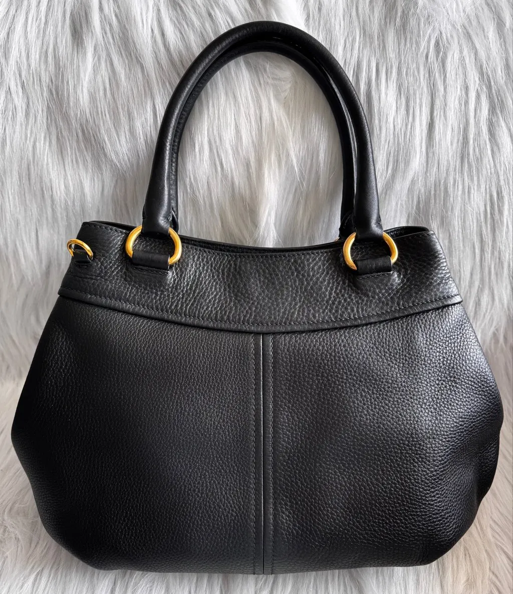 Prada Vitello Daino Black two way bag Black Leather Good - Box View