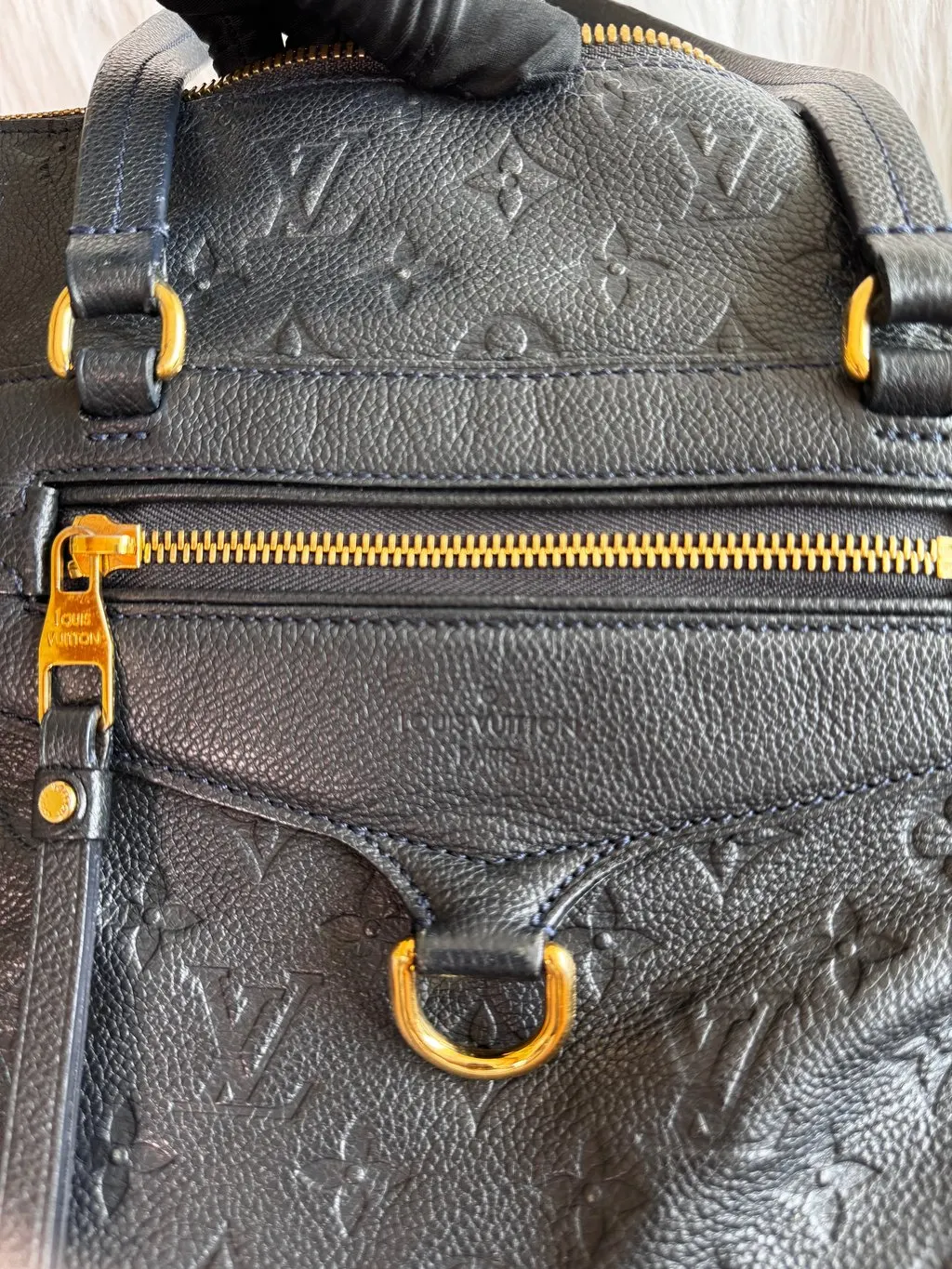 Louis Vuitton Empreinte Leather Lumineuse PM Bag- Dark Navy Navy Leather Very good - Box View