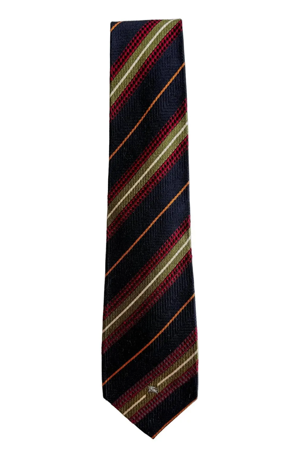 Burberry striped necktie Black Silk Good - Front View